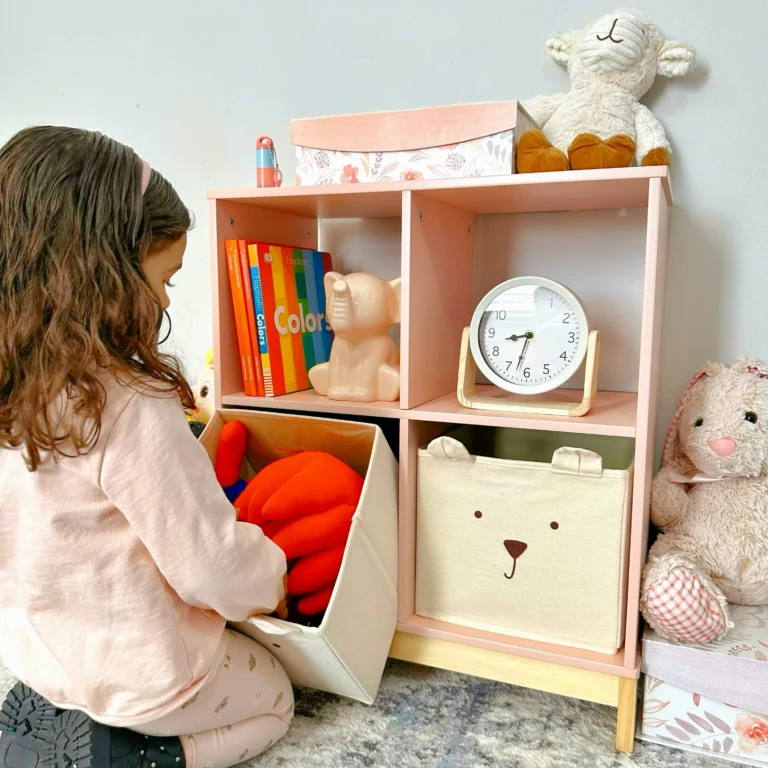 A child spending time in a calm-down corner at home